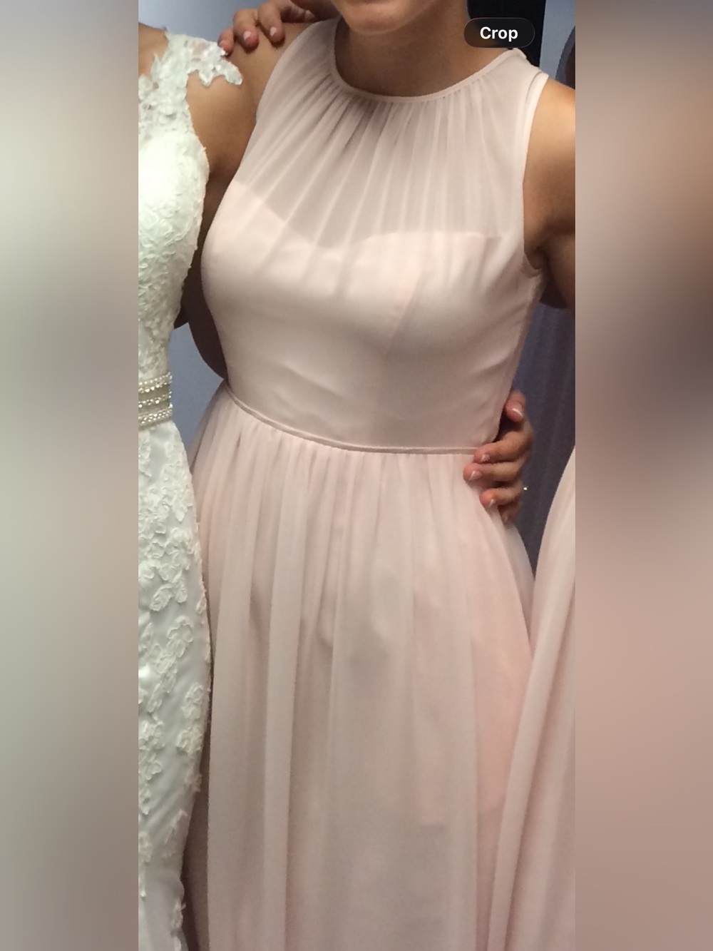 Bill Levkoff Blush Pink Halter Maxi Dress